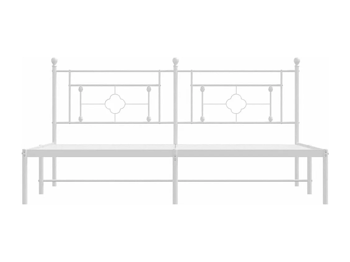Giroletto con Testiera Metallo Bianco 180x200 cm