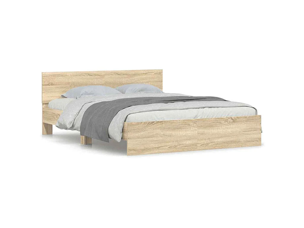 Cadre de lit sans matelas chêne sonoma 140x190 cm