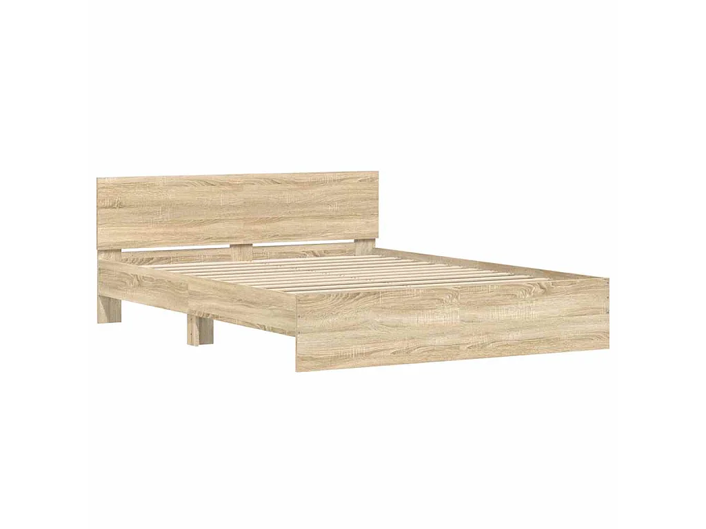 Estructura de cama con cabecero roble Sonoma 140x190 cm