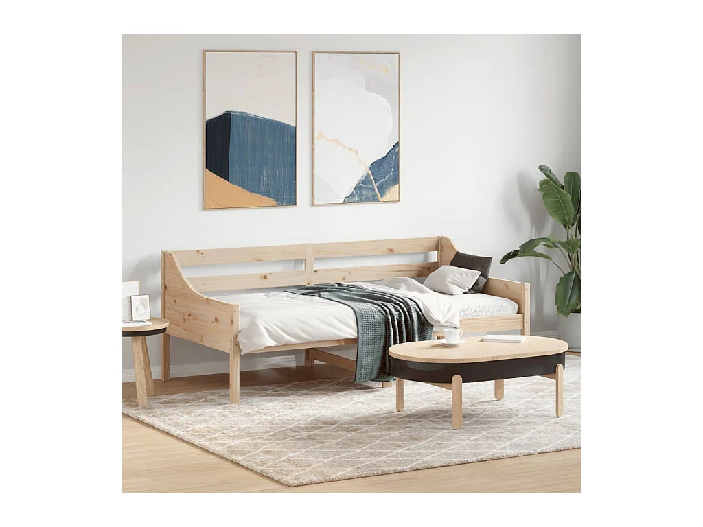 Slaapbank zonder matras 90x190 cm massief grenenhout
