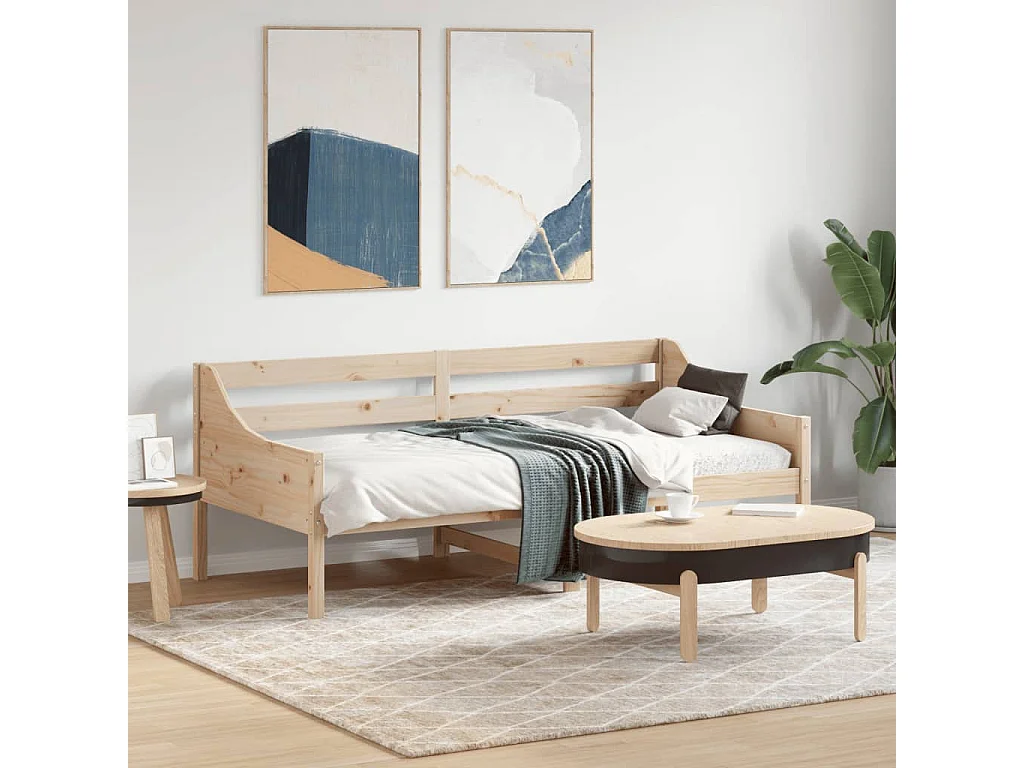 Sofá-cama sem colchão 90x190 cm madeira de pinho maciça