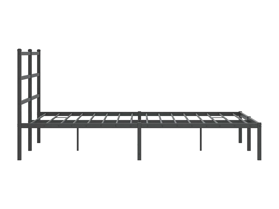 Cadre de lit métal sans matelas avec tête de lit noir 140x200cm