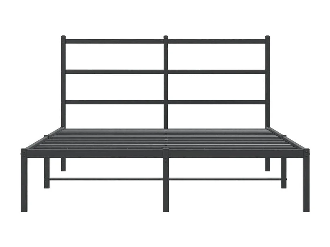Cadre de lit métal sans matelas avec tête de lit noir 140x200cm