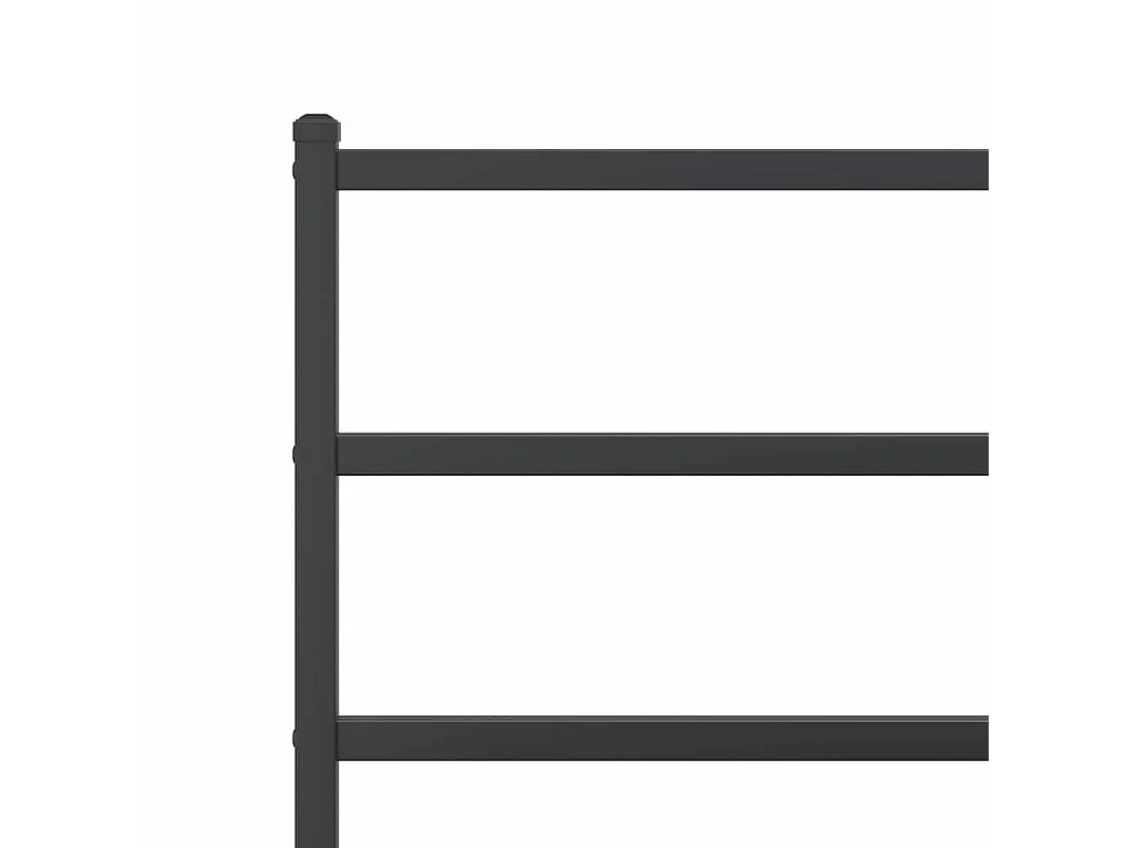 Cadre de lit métal sans matelas avec tête de lit noir 140x200cm