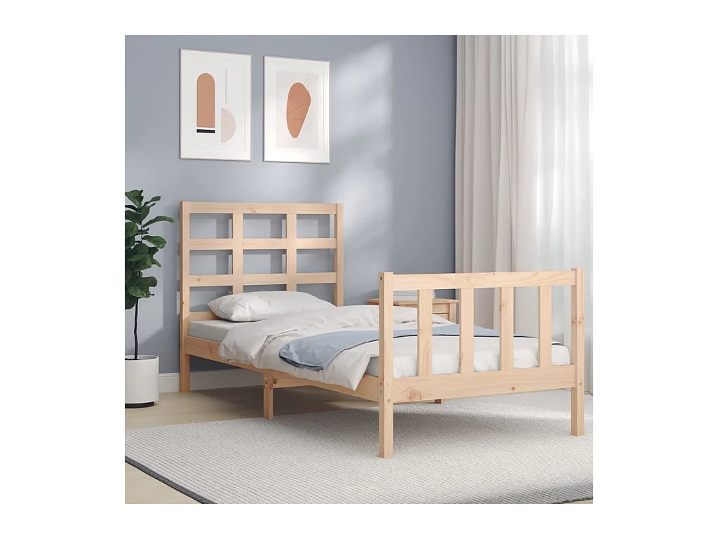 Cadre de lit sans matelas 100x200 cm bois massif de pin