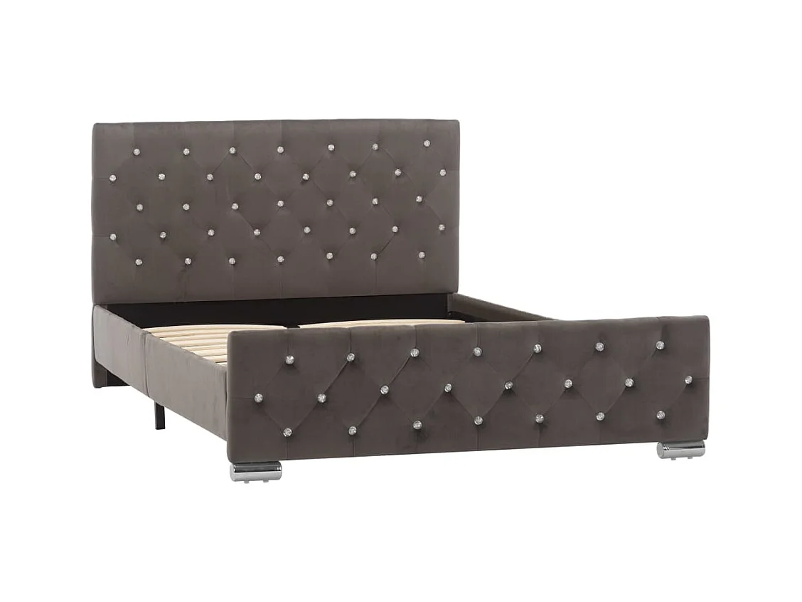 Bettgestell Grau Samt 120x200 cm