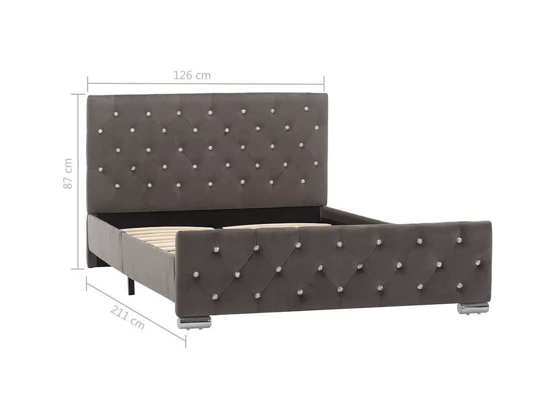 Bettgestell Grau Samt 120x200 cm