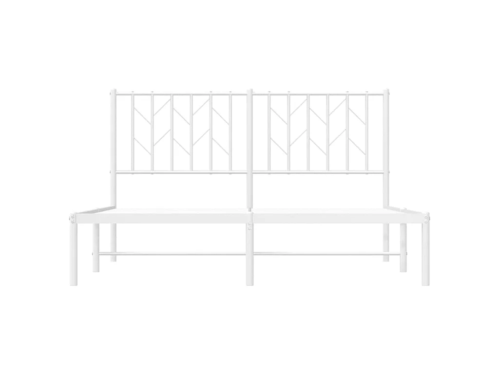 Cadre de lit métal sans matelas et tête de lit blanc 140x190 cm