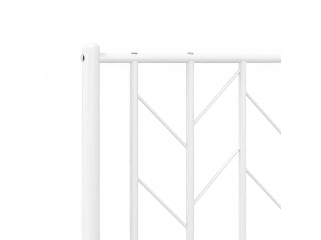 Cadre de lit métal sans matelas et tête de lit blanc 140x190 cm