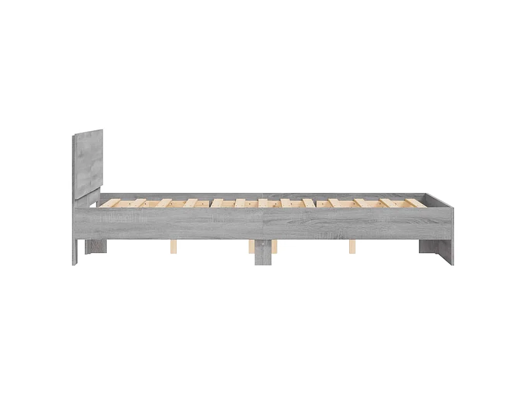 Bedframe met hoofdeinde grijs sonoma eikenkleurig 135x190 cm
