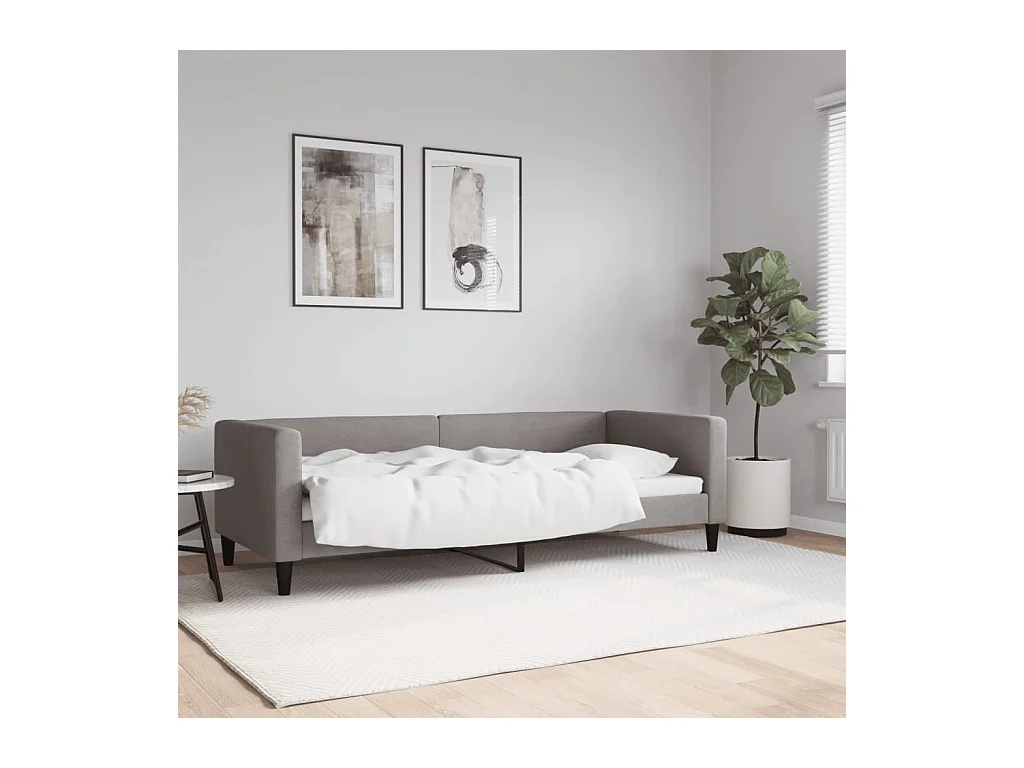 Lit de repos sans matelas taupe 80x200 cm tissu