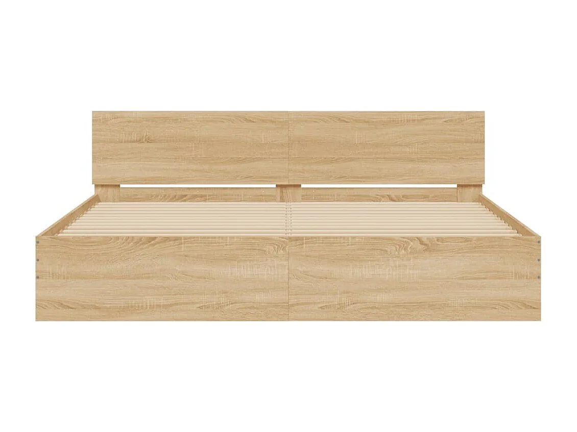 Bedframe met hoofdeinde sonoma eikenkleur 180x200 cm