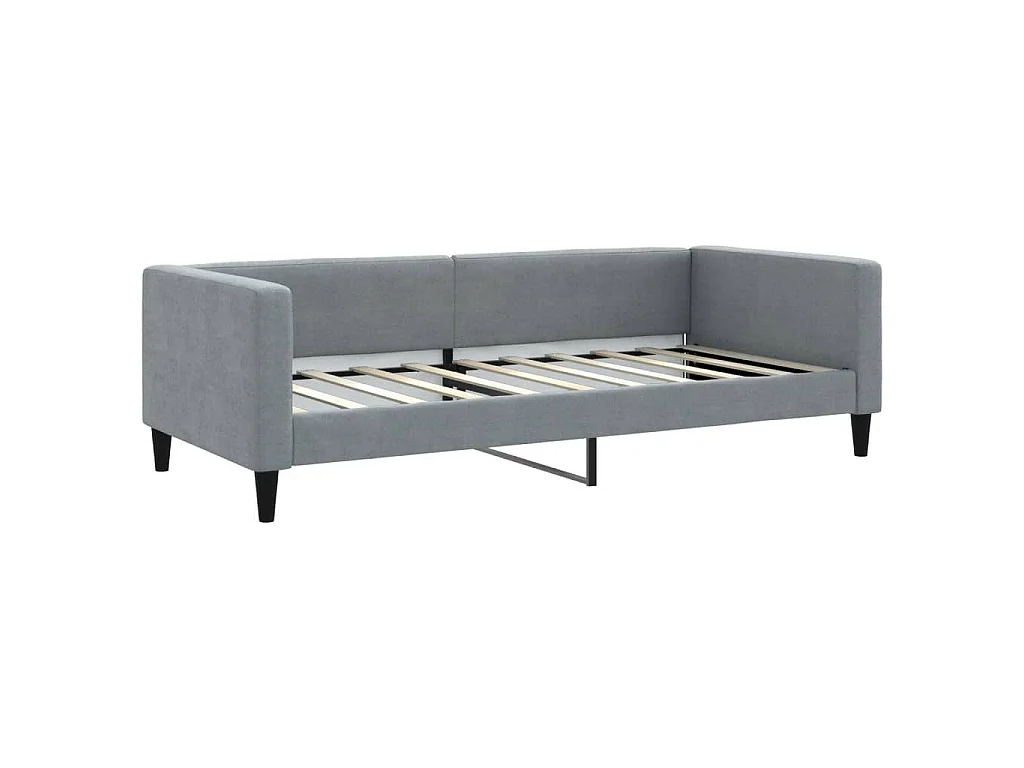 Lit de repos sans matelas gris clair 90x190 cm tissu