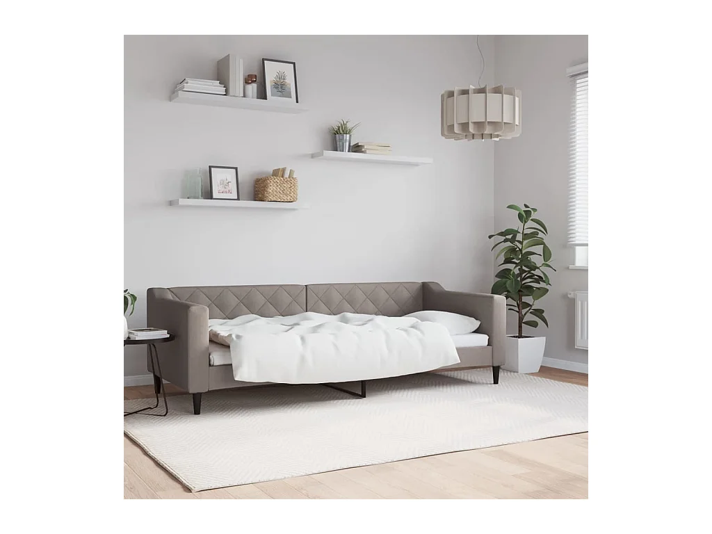 Lit de repos sans matelas taupe 80x200 cm tissu