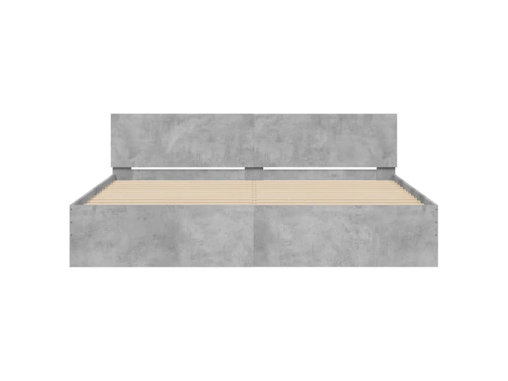Cadre de lit sans matelas gris béton 160x200 cm