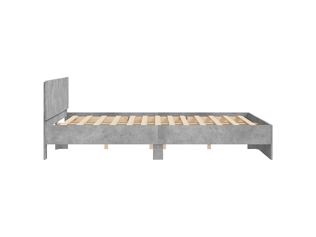 Cadre de lit sans matelas gris béton 160x200 cm