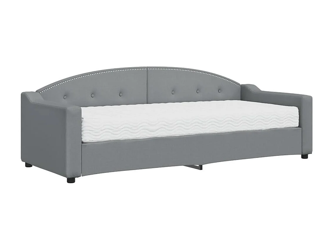 Lit de jour avec matelas gris clair 80x200 cm tissu