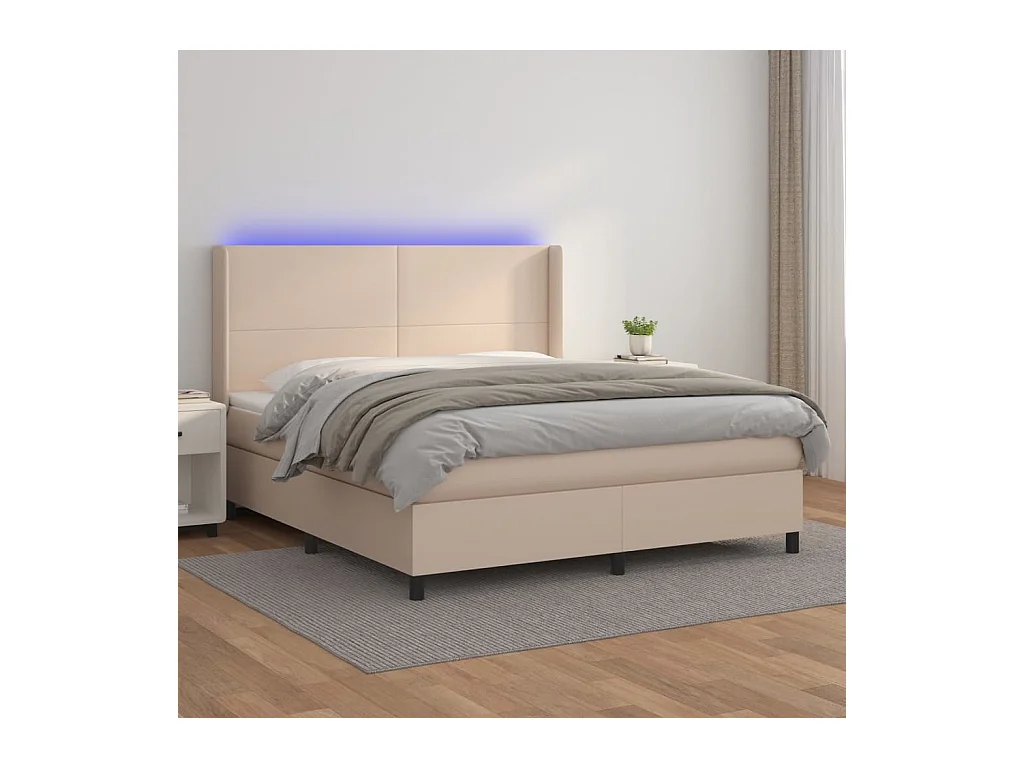 Sommier à lattes de lit matelas LED Cappuccino 160x200 cm