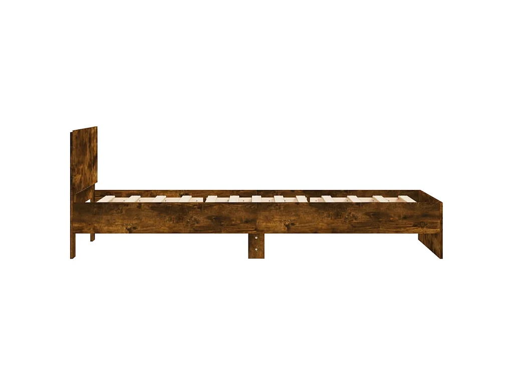 Cadre de lit sans matelas avec tête de lit chêne fumé 100x200cm