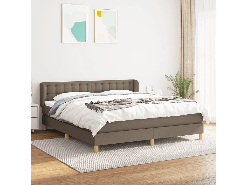 Boxspringbett mit Matratze Taupe 180x200 cm Stoff