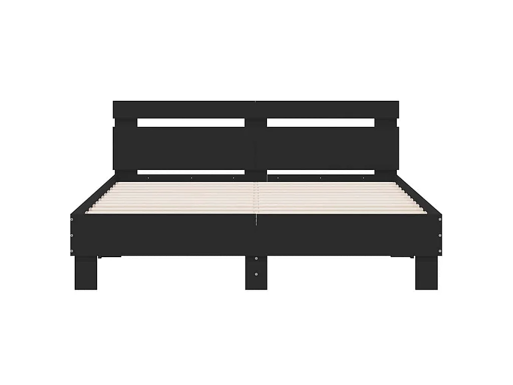 Bettgestell mit Kopfteil Schwarz 140x190 cm Holzwerkstoff