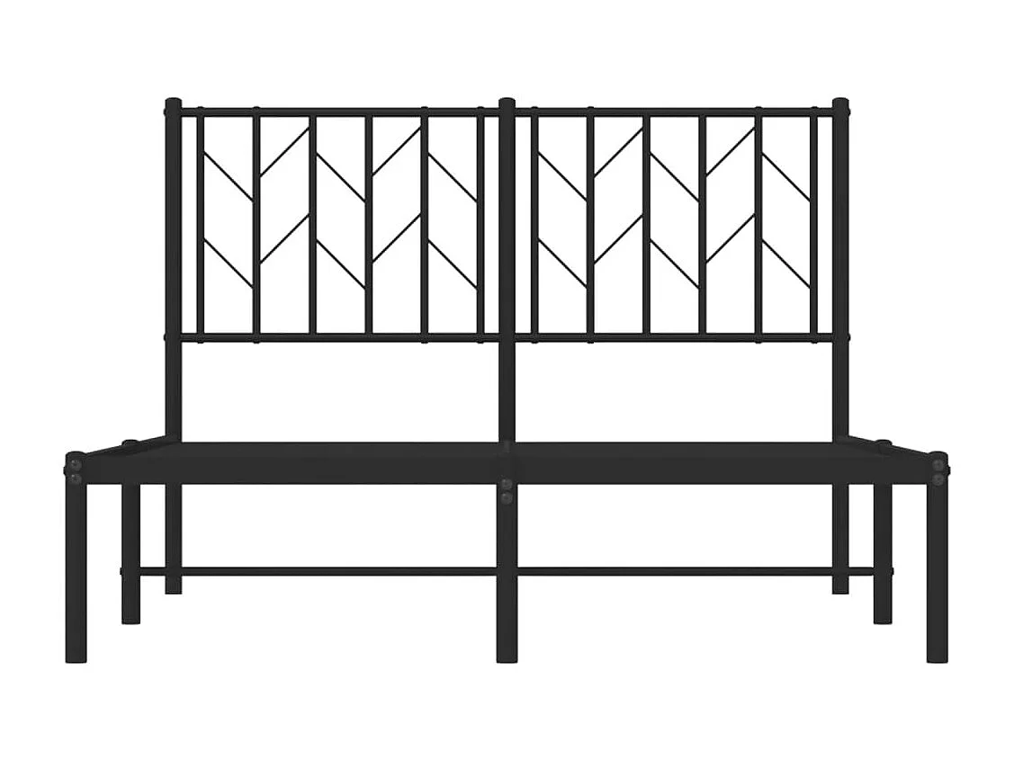 Cadre de lit métal sans matelas avec tête de lit noir 120x190cm