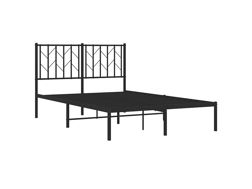 Cadre de lit métal sans matelas avec tête de lit noir 120x190cm