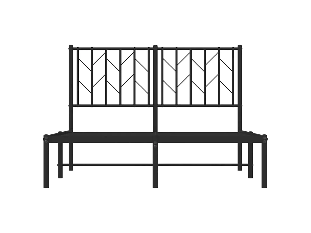Cadre de lit métal sans matelas avec tête de lit noir 120x190cm