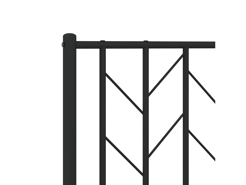 Cadre de lit métal sans matelas avec tête de lit noir 120x190cm