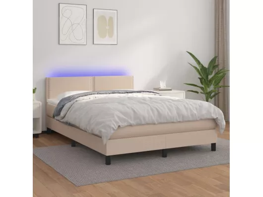 Kauf Unique Boxspringbett mit Matratze & LED Cappuccino-Braun 140x190cm