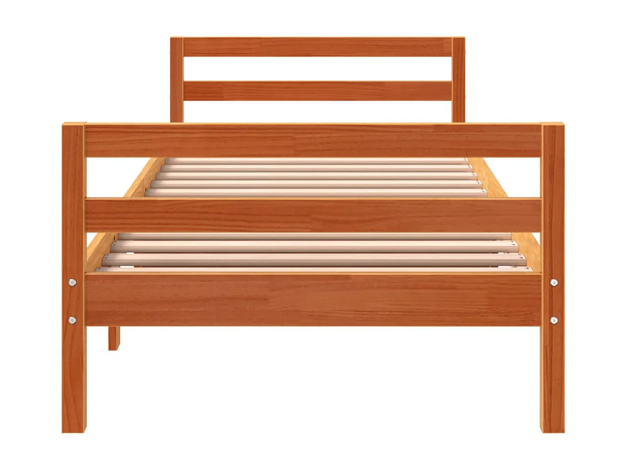 Cadre de lit sans matelas cire marron 90x200 cm bois pin massif