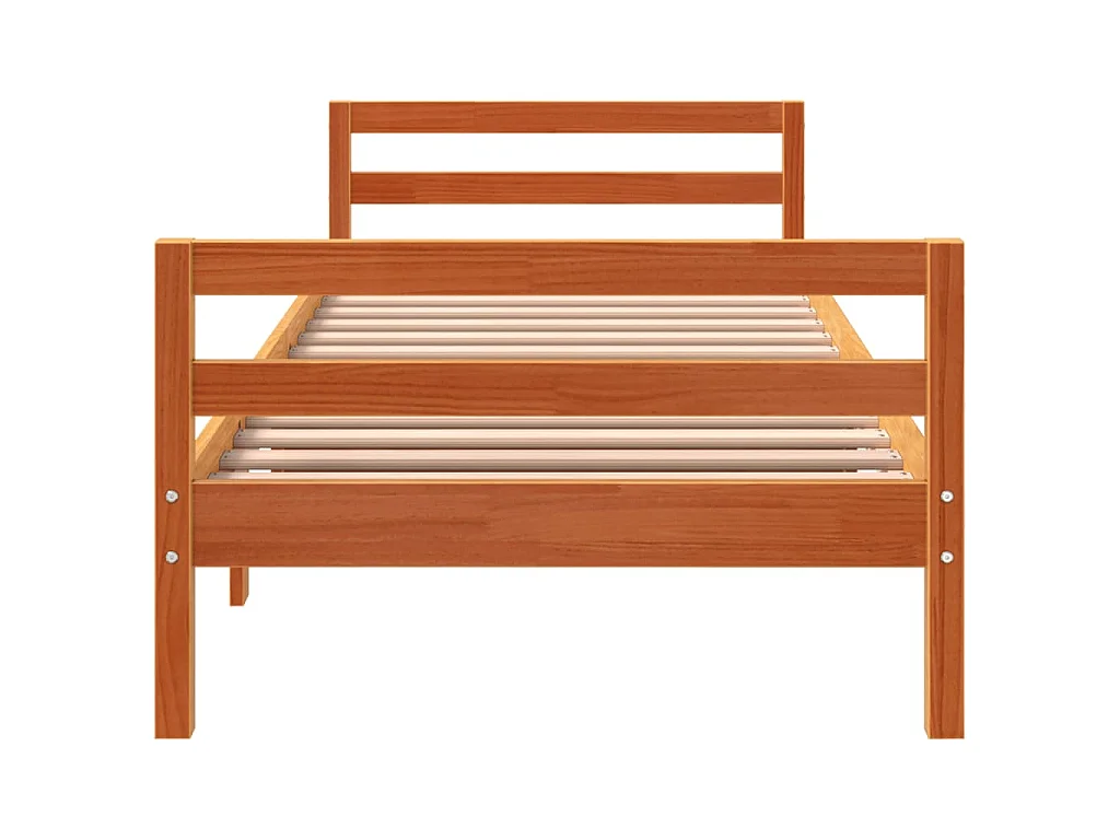 Cadre de lit sans matelas cire marron 90x200 cm bois pin massif