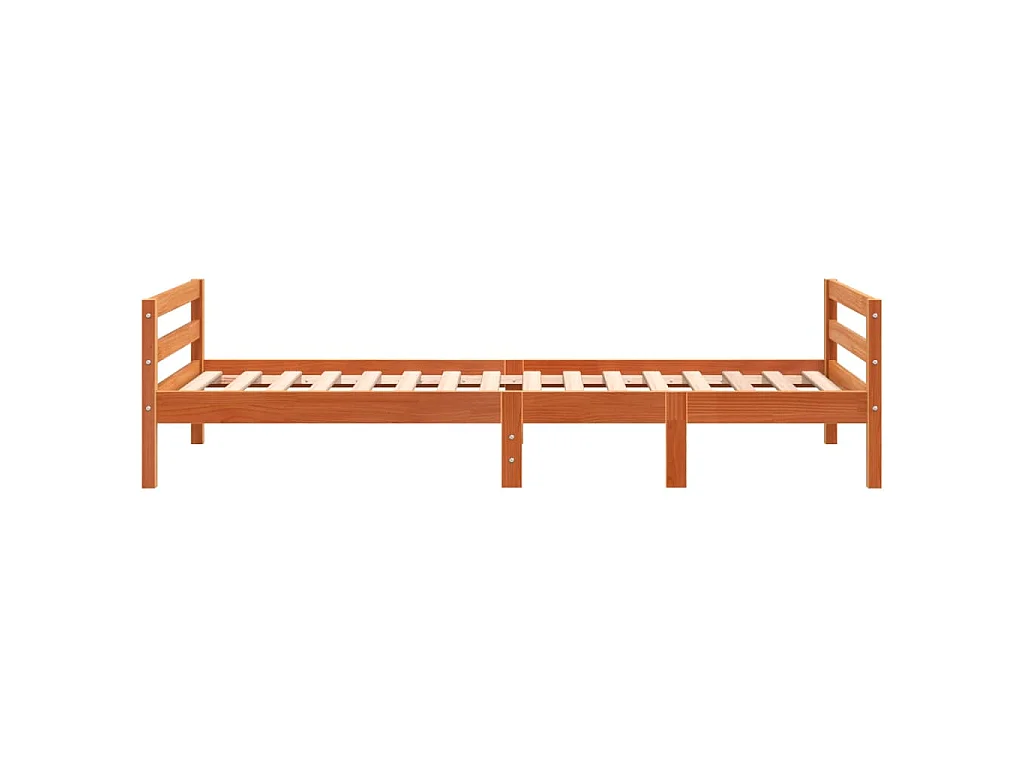 Massivholzbett ohne Matratze Wachsbraun 90x200 Kiefernholz