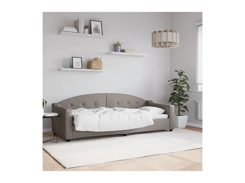 Lit de repos sans matelas taupe 80x200 cm tissu