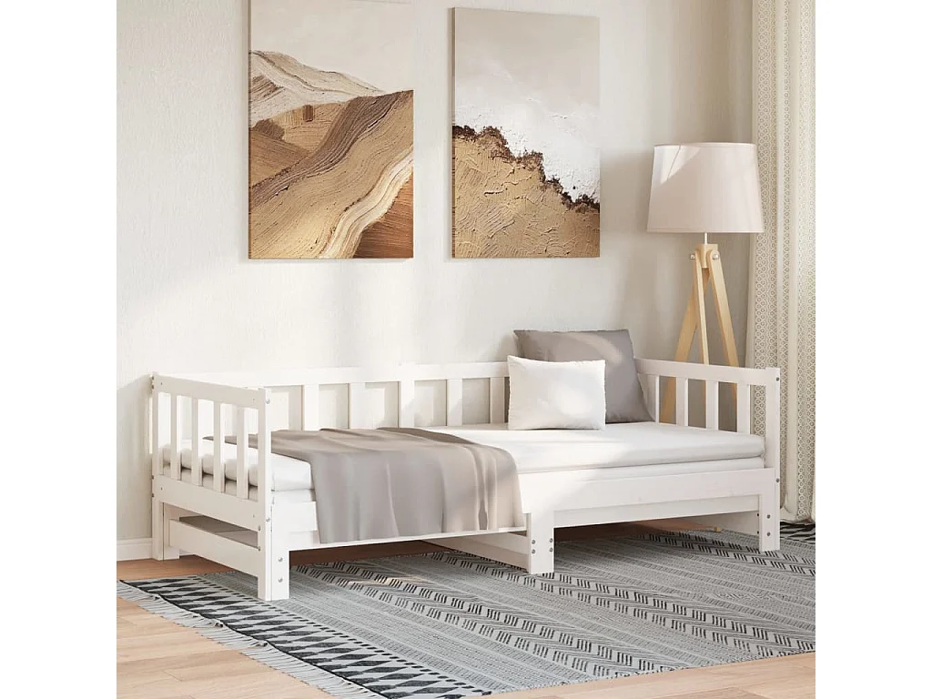 Lit de jour et lit gigogne sans matelas 80x200 cm bois massif