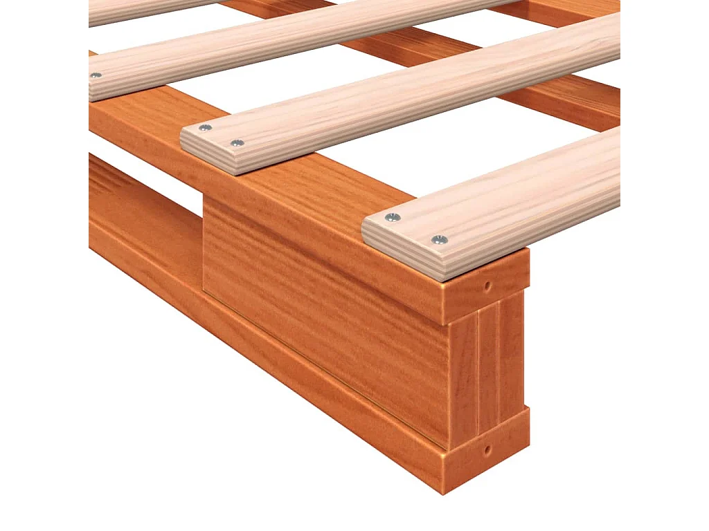 Lit de palette sans matelas cire marron 180x200 cm pin massif