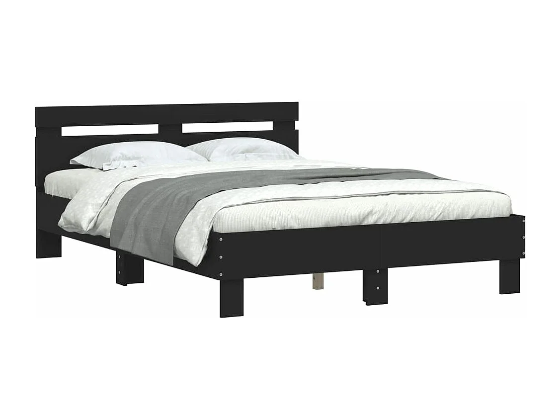 Cadre de lit sans matelas noir 120x190 cm