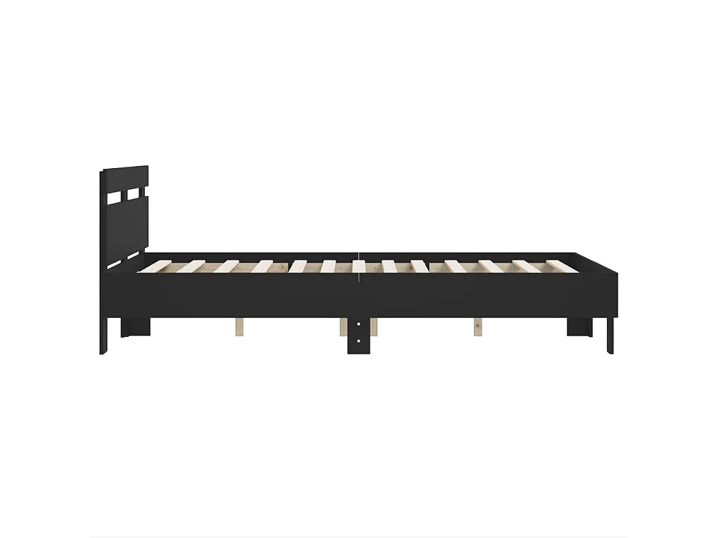 Giroletto con Testiera Nero 120x190 cm in Legno Multistrato