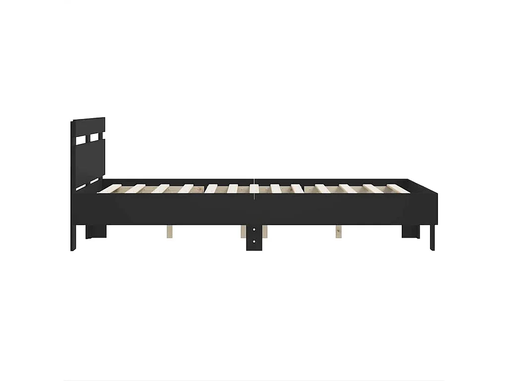 Giroletto con Testiera Nero 120x190 cm in Legno Multistrato