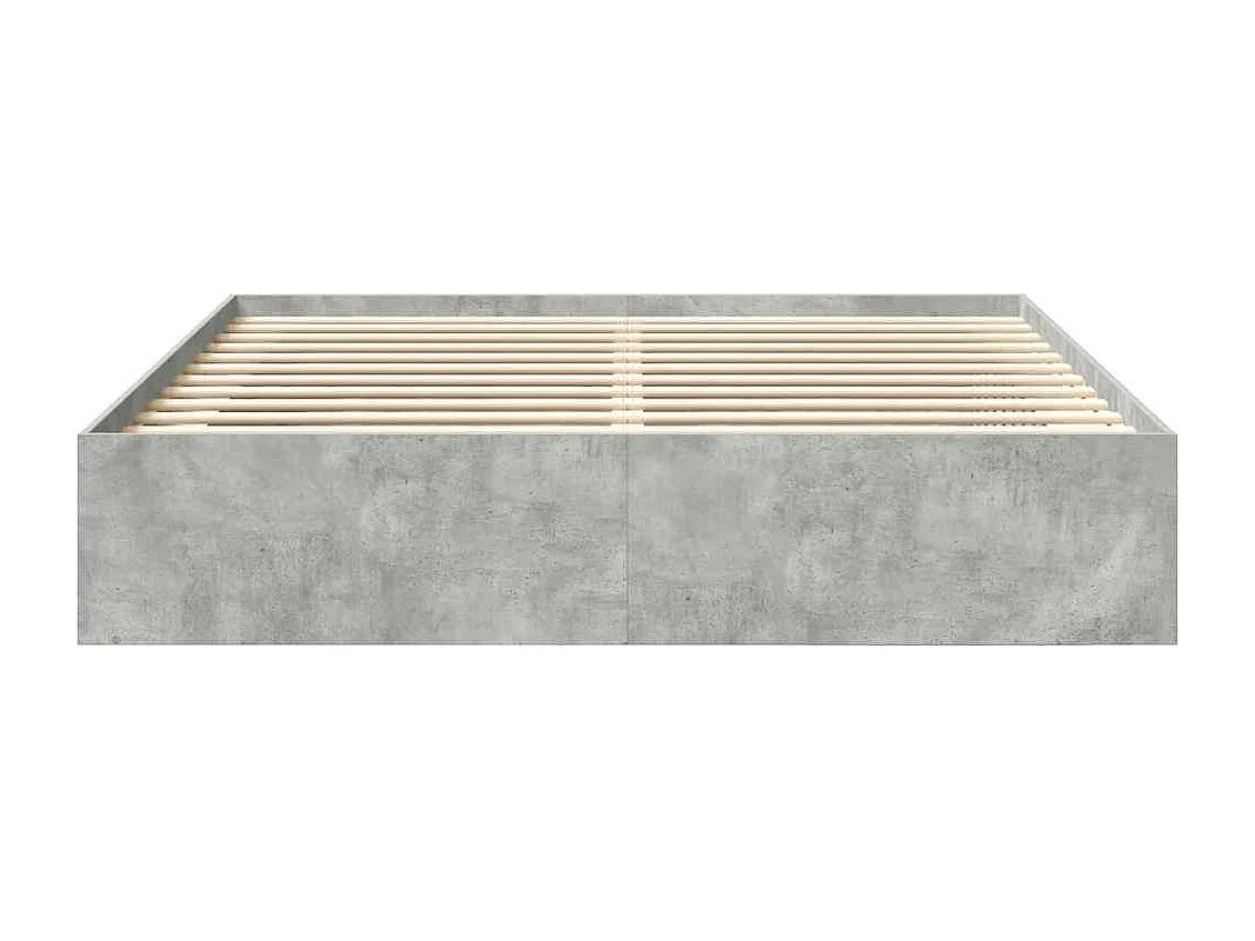 Cadre de lit sans matelas gris béton 200x200 cm