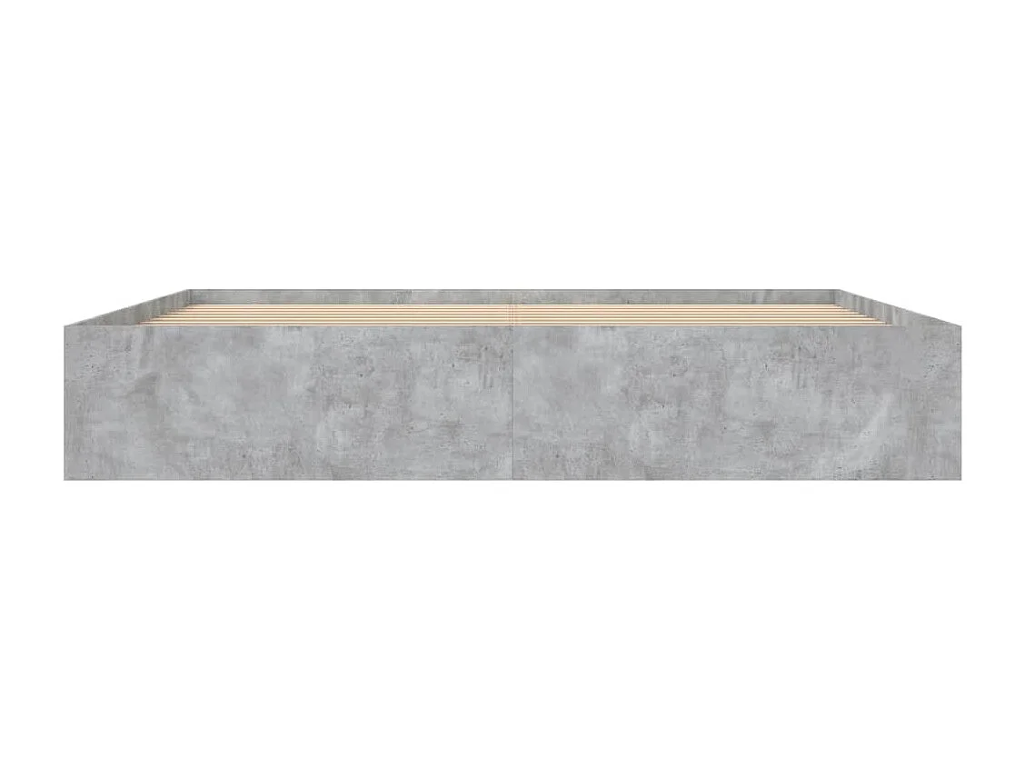 Cadre de lit sans matelas gris béton 200x200 cm