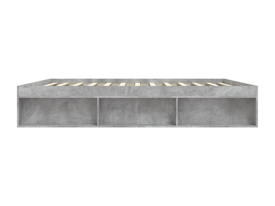 Cadre de lit sans matelas gris béton 200x200 cm