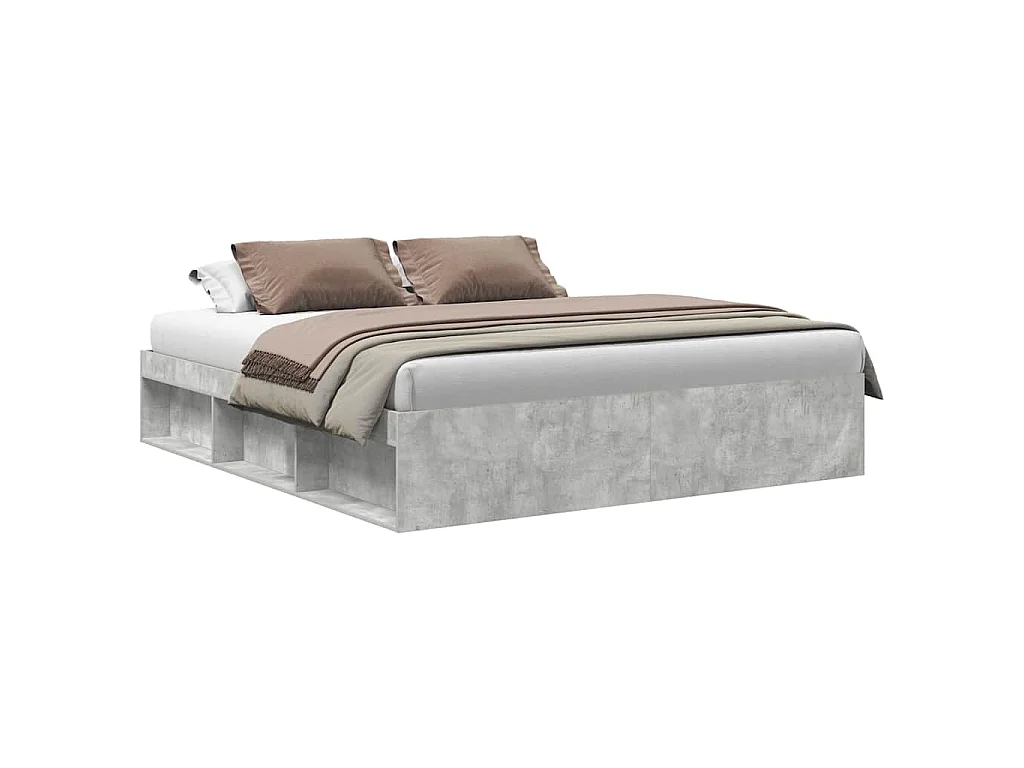 Bedframe betongrijs 200x200 cm