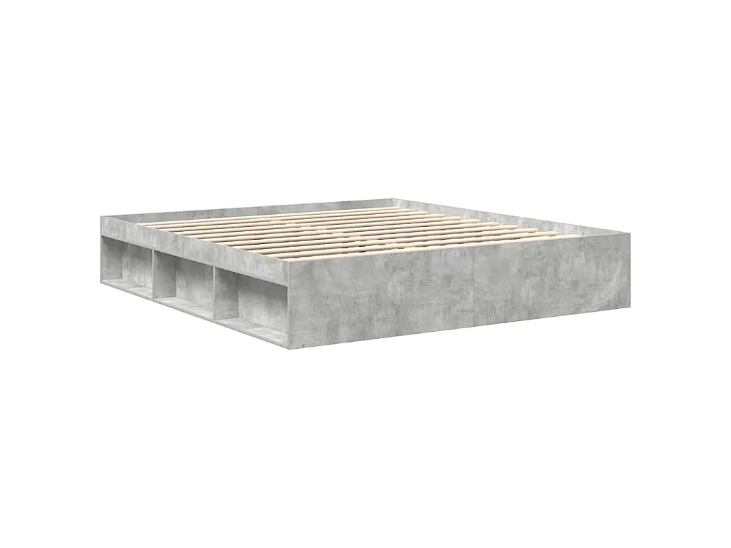 Bedframe betongrijs 200x200 cm