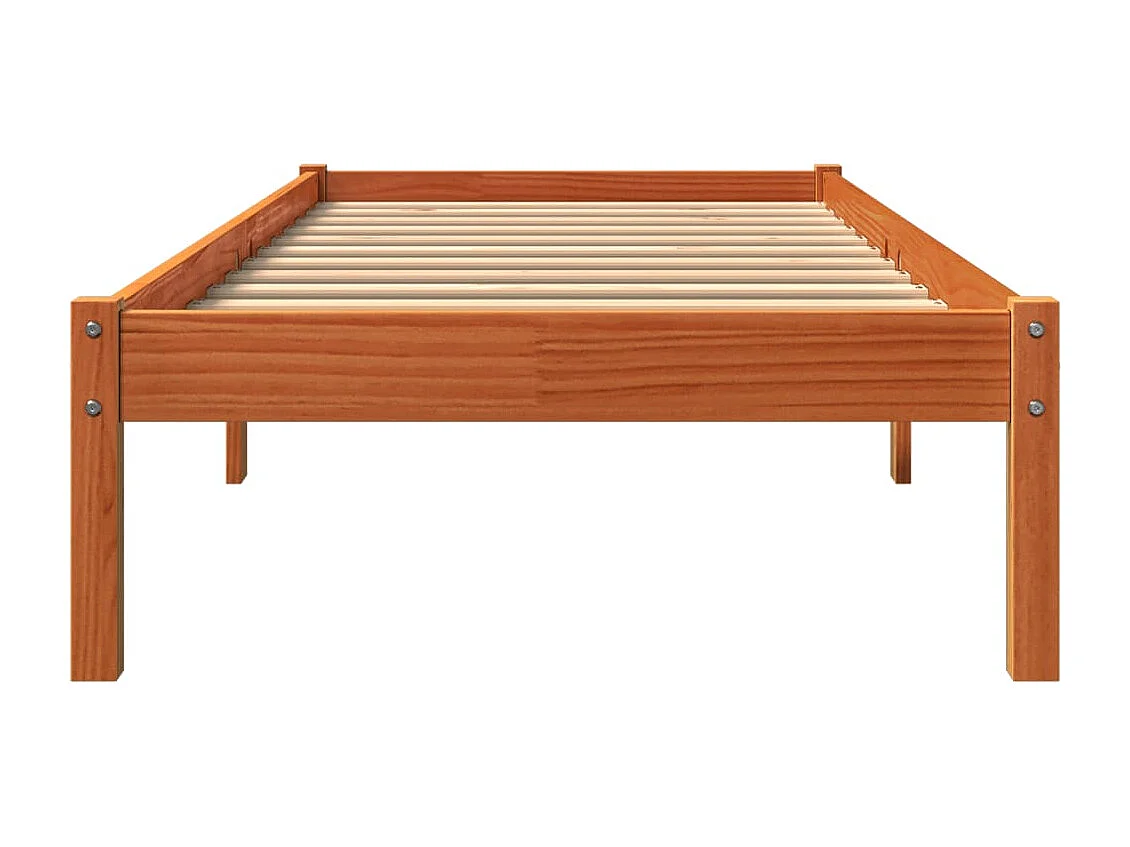 Cama sem colchão 90x190 cm madeira de pinho maciça castanho-mel