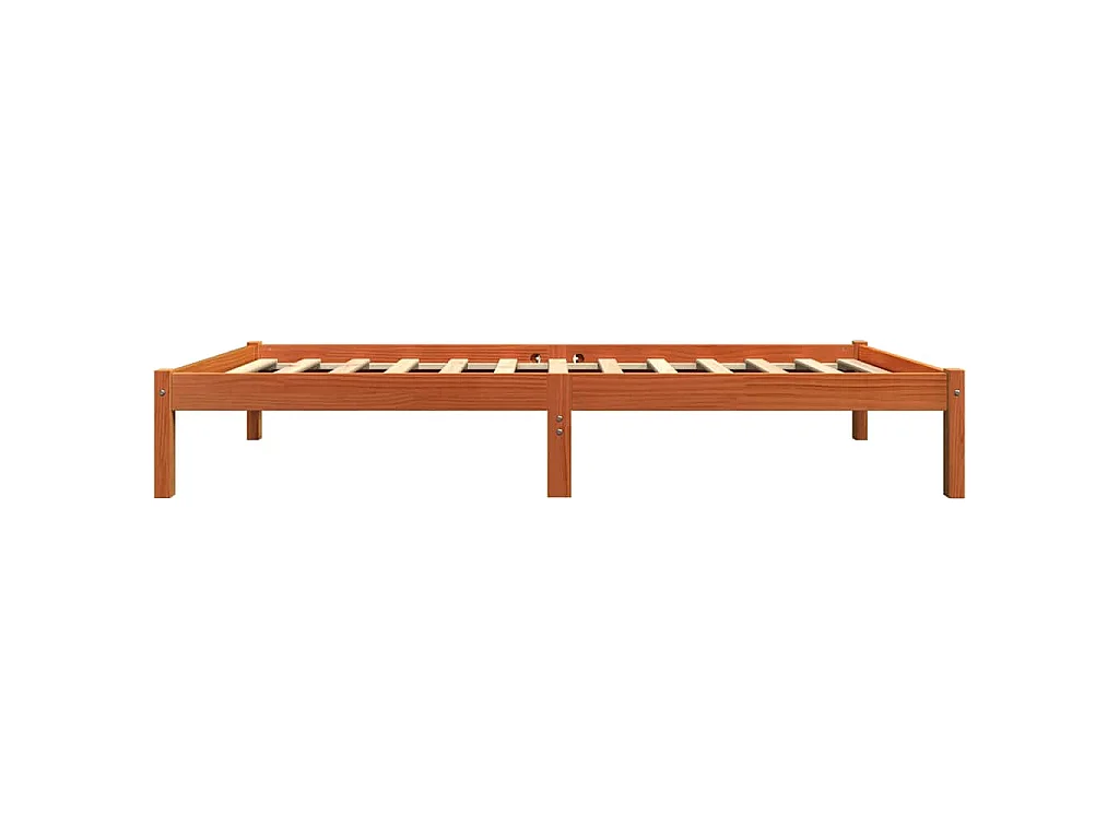 Cadre de lit sans matelas cire marron 90x190 cm bois pin massif
