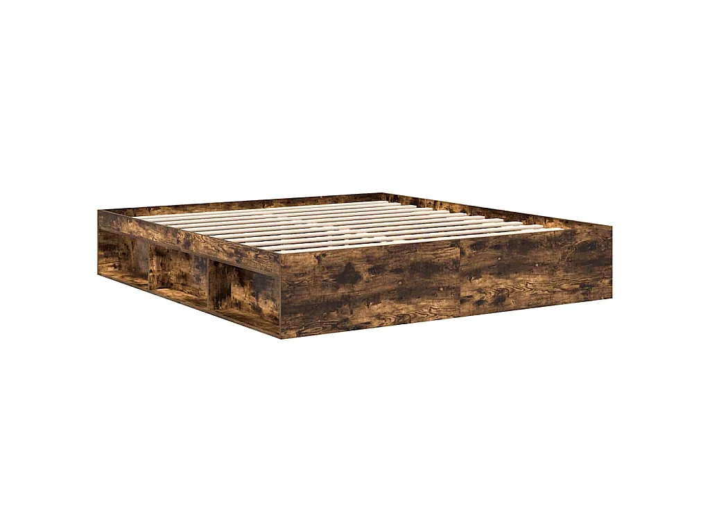 Cadre de lit sans matelas chêne fumé 180x200 cm