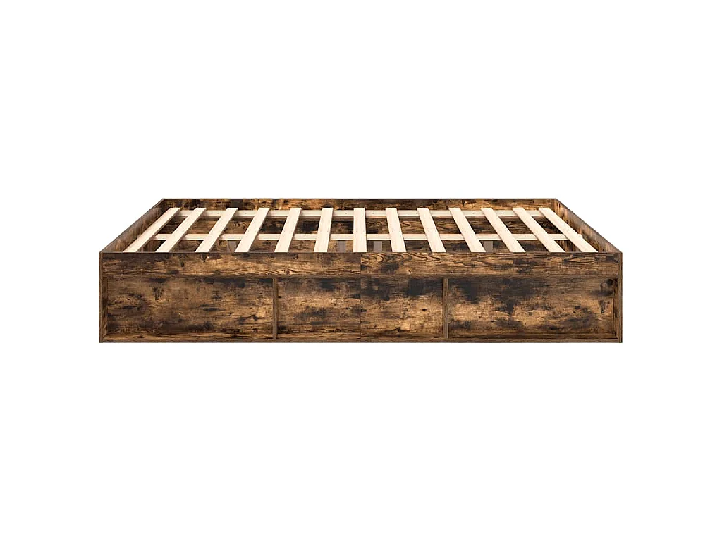 Cadre de lit sans matelas chêne fumé 180x200 cm