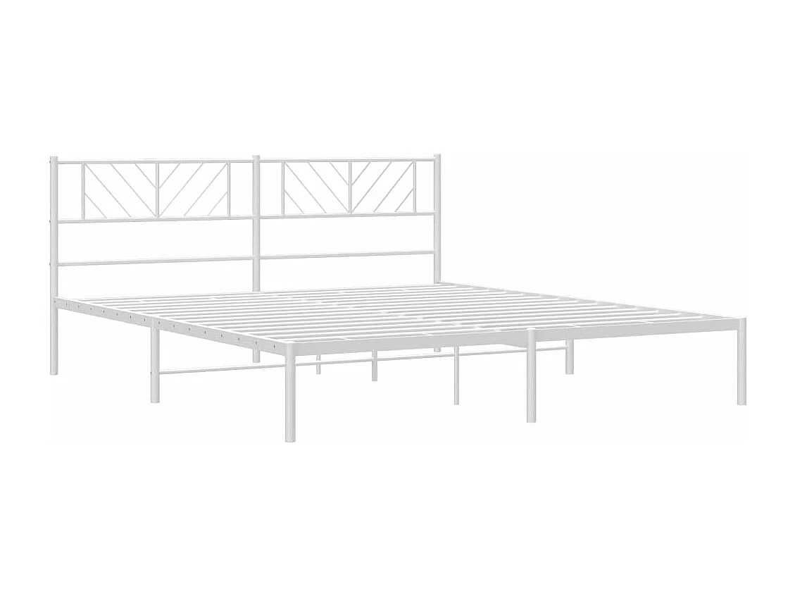 Estrutura de cama com cabeceira 200x200 cm metal branco