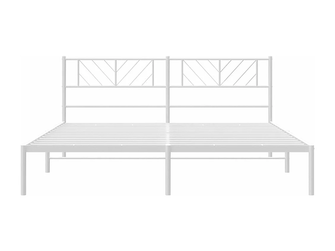 Estrutura de cama com cabeceira 200x200 cm metal branco